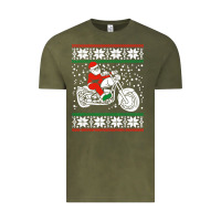 Vintage Olive santa ridin motocycle Vintage Tee - StudioElite