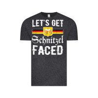 Vintage Black lets get schnitzel faced men women vintage oktoberfest t shirt Vintage Tee - StudioElite