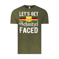 Vintage Olive lets get schnitzel faced men women vintage oktoberfest t shirt Vintage Tee - StudioElite