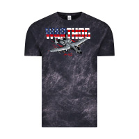 Cloud Black Military Airplane A-10 Warthog American Flag Vintage Tee - StudioElite