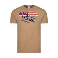 Vintage Coffee Military Airplane A-10 Warthog American Flag Vintage Tee - StudioElite