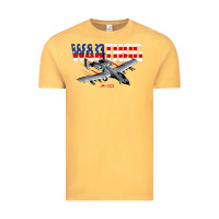 Vintage Mustard Military Airplane A-10 Warthog American Flag Vintage Tee - StudioElite