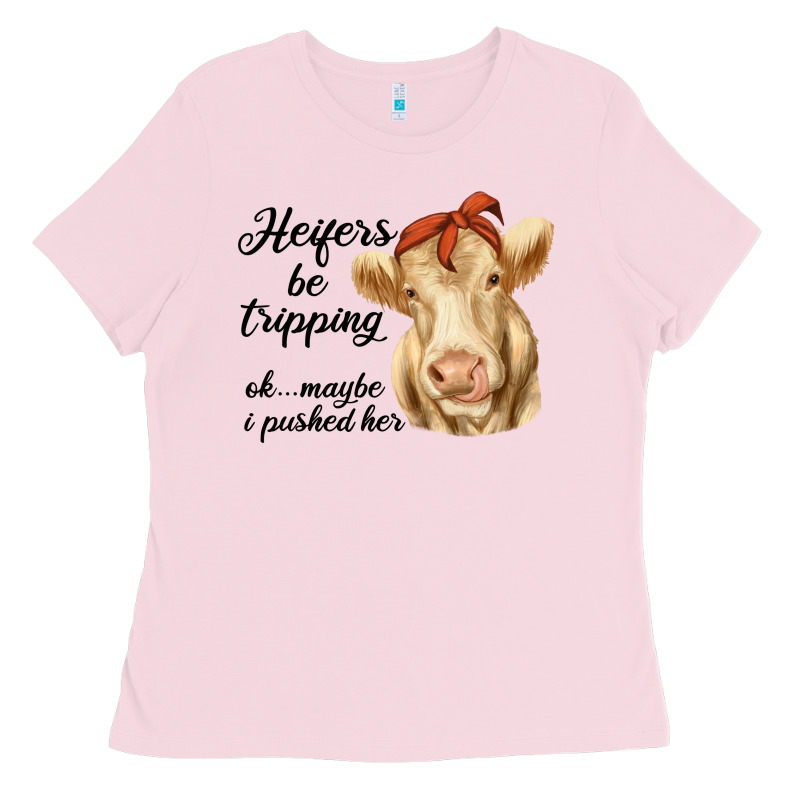 Heifer's Be Trippin' Charolais Cow Ladies Tee by RanaPortraitStore | Teevron