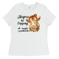 White heifer's be trippin' charolais cow Ladies Tee - RanaPortraitStore