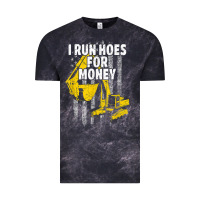 Cloud Black heavy equipment operator i run hoes for money usa flag t shirt Vintage Tee - StudioElite