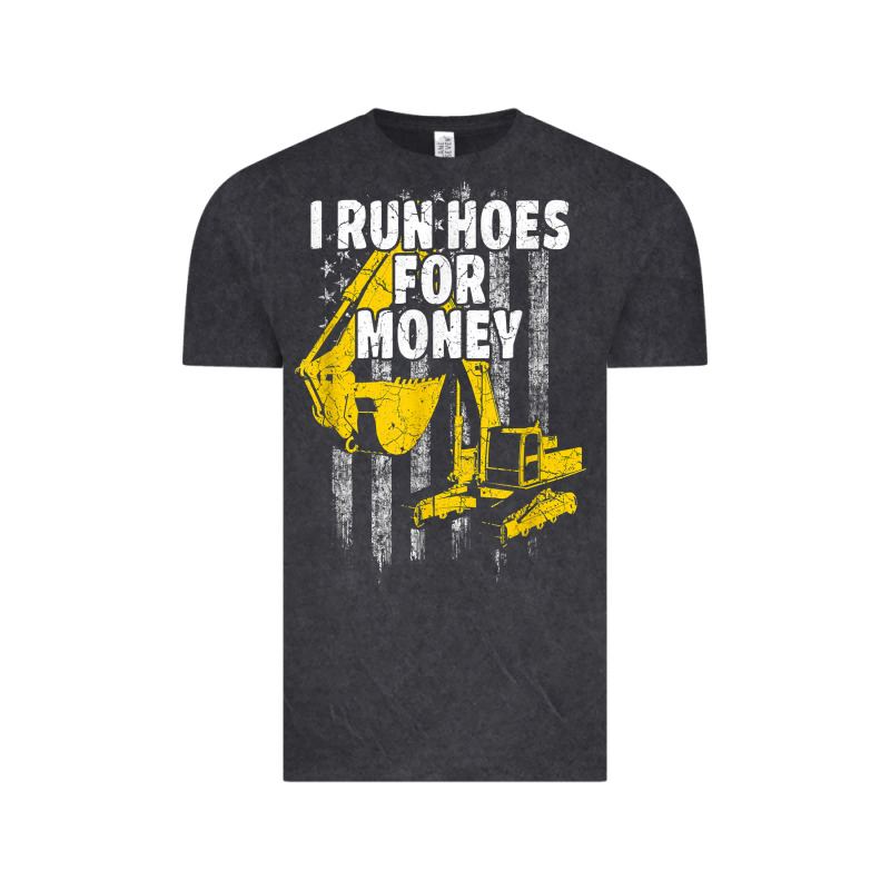 Heavy Equipment Operator I Run Hoes For Money Usa Flag T Shirt Vintage Tee by StudioElite | Teevron