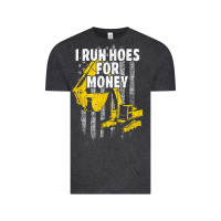 Vintage Black heavy equipment operator i run hoes for money usa flag t shirt Vintage Tee - StudioElite