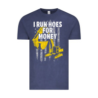 Vintage Denim heavy equipment operator i run hoes for money usa flag t shirt Vintage Tee - StudioElite