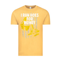 Vintage Mustard heavy equipment operator i run hoes for money usa flag t shirt Vintage Tee - StudioElite
