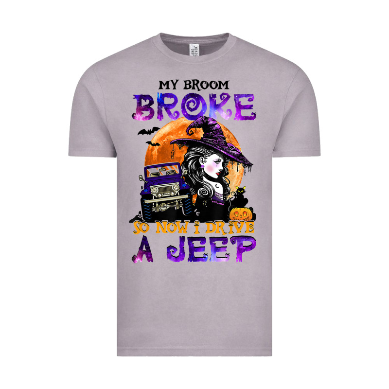 My Broom Broke So Now I Drive A J.e.e.p Witch Halloween T Shirt Vintage Tee by StudioElite | Teevron
