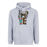 Heather Grey love caravan Heavyweight Hoodie - CowhideDigitalArt