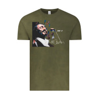 Vintage Olive Original Portrait of Luciano Pavarotti Vintage Tee - StudioElite