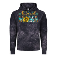 Cloud Black Western Blessed Mama with Leopard and Sunflower Vintage Hoodie - texasbilliewilder