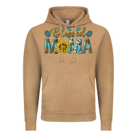 Vintage Camel Western Blessed Mama with Leopard and Sunflower Vintage Hoodie - texasbilliewilder