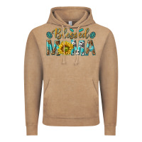 Vintage Coffee Western Blessed Mama with Leopard and Sunflower Vintage Hoodie - texasbilliewilder