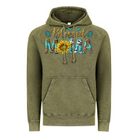 Vintage Olive Western Blessed Mama with Leopard and Sunflower Vintage Hoodie - texasbilliewilder