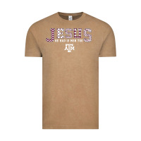Vintage Coffee Texas A&m Aggies Jesus - Had 12 Men - Patterned Vintage Tee - PixelFlow