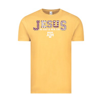 Vintage Mustard Texas A&m Aggies Jesus - Had 12 Men - Patterned Vintage Tee - PixelFlow