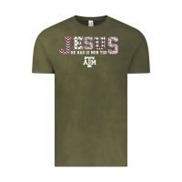 Vintage Olive Texas A&m Aggies Jesus - Had 12 Men - Patterned Vintage Tee - PixelFlow