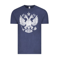 Vintage Denim russian double headed eagle for a russia fan gift t shirt Vintage Tee - PixelFlow