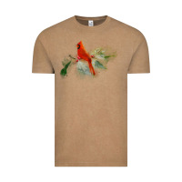 Vintage Coffee wild red cardinal bird long sleeve Vintage Tee - PixelFlow