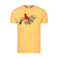 Vintage Mustard wild red cardinal bird long sleeve Vintage Tee - PixelFlow