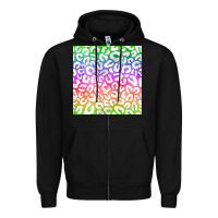 Black watercolor rainbow leopard seamless pattern Zipper Hoodie - BundleAndBundleShop