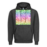 Charcoal Heather watercolor rainbow leopard seamless pattern Zipper Hoodie - BundleAndBundleShop