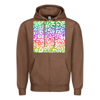 Chestnut watercolor rainbow leopard seamless pattern Zipper Hoodie - BundleAndBundleShop