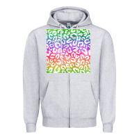 Heather Grey watercolor rainbow leopard seamless pattern Zipper Hoodie - BundleAndBundleShop