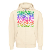 Sandshell watercolor rainbow leopard seamless pattern Zipper Hoodie - BundleAndBundleShop