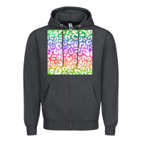 Smoke watercolor rainbow leopard seamless pattern Zipper Hoodie - BundleAndBundleShop