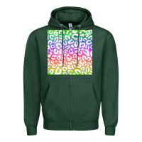 Sports Green watercolor rainbow leopard seamless pattern Zipper Hoodie - BundleAndBundleShop