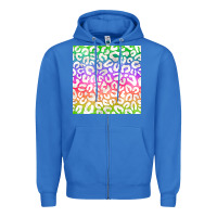 True Royal watercolor rainbow leopard seamless pattern Zipper Hoodie - BundleAndBundleShop
