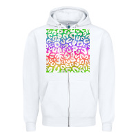 White watercolor rainbow leopard seamless pattern Zipper Hoodie - BundleAndBundleShop