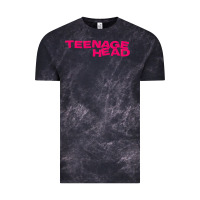 Cloud Black Teenage Head Print (Pink) Plain Vintage Tee - PixelFlow