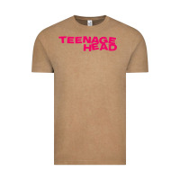 Vintage Coffee Teenage Head Print (Pink) Plain Vintage Tee - PixelFlow