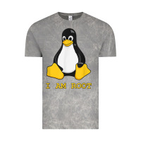 Cloud Rock Linux Mascot Tux the Penguin I Am Root TShirt Men Women Kids Vintage Tee - PixelFlow