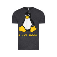 Linux Mascot Tux The Penguin I Am Root Tshirt Men Women Kids Vintage Tee | Teevron