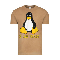 Vintage Camel Linux Mascot Tux the Penguin I Am Root TShirt Men Women Kids Vintage Tee - PixelFlow