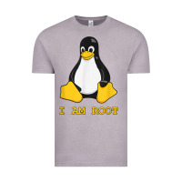 Vintage Zinc Linux Mascot Tux the Penguin I Am Root TShirt Men Women Kids Vintage Tee - PixelFlow