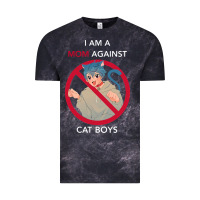 Cloud Black i am a mom against cat boys Vintage Tee - PixelFlow