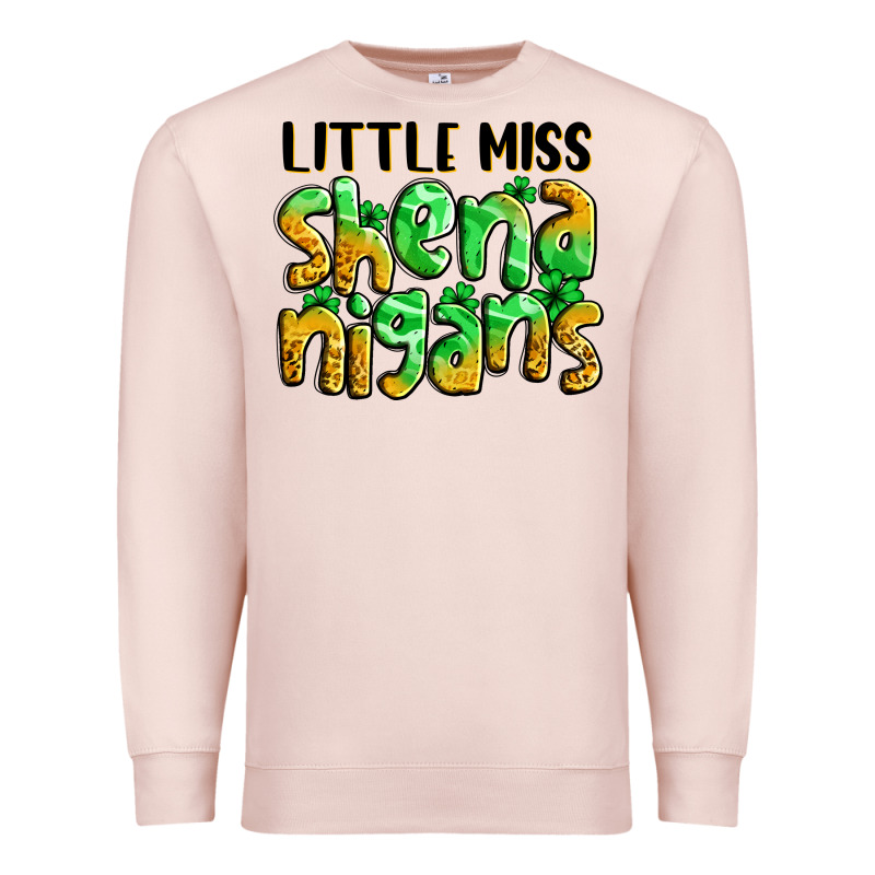 Little Miss Shenanigans St. Patrick's Premium Sweatshirt by LillyAllenDesigns | Teevron