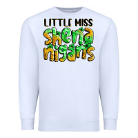 White little miss shenanigans St. Patrick's Premium Sweatshirt - LillyAllenDesigns