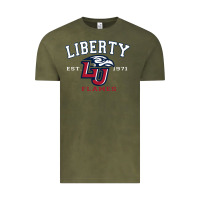Vintage Olive liberty university flames football lynchburg virginia sparky the eagle Vintage Tee - PixelFlow