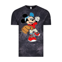 Cloud Black micky-playing-baseball-cartoon-illustration-- Vintage Tee - PixelFlow