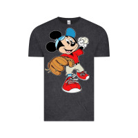 Vintage Black micky-playing-baseball-cartoon-illustration-- Vintage Tee - PixelFlow