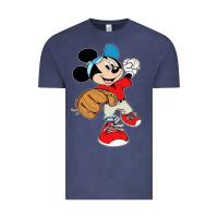 Vintage Denim micky-playing-baseball-cartoon-illustration-- Vintage Tee - PixelFlow