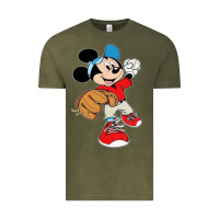 Vintage Olive micky-playing-baseball-cartoon-illustration-- Vintage Tee - PixelFlow