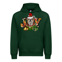 Forest Green Christmas joy english bulldog Urban Hoodie - BarkalooDesign